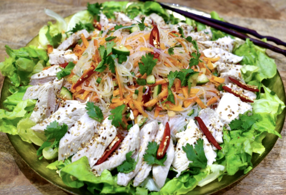 Vietnamese chicken and vermicelli salad with fresh herbs